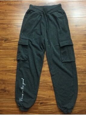 Cali 1850 Gray Focus on the Good High Waist Cotton Cargo Jogger Sweatpant XS